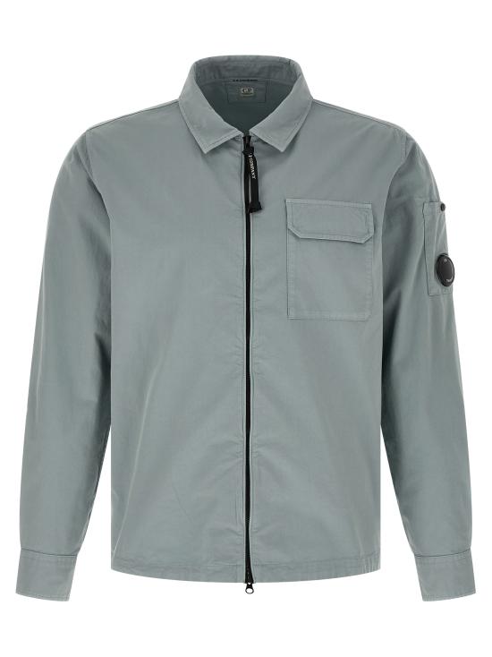 26SS 씨피 컴퍼니 오가닉 개버딘 지퍼 렌즈 오버셔츠 20CMOS705A110143G809 Light Blue