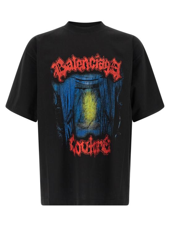 26SS 발렌시아가 반팔 티셔츠 764235TUVD51000 Black