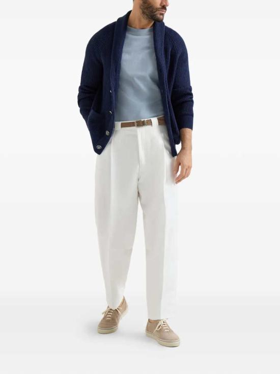 26SS 브루넬로 쿠치넬리 코튼 저지 크루넥 티셔츠 M0B138440 CKL13 CARTA ZUCCHERO OFF WHITE - BRUNELLO CUCINELLI