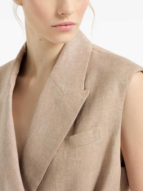 26SS 브루넬로 쿠치넬리 스파클링 트윌 웨이스트코트 MH5267774 C920 ROSA ARGENTO - BRUNELLO CUCINELLI