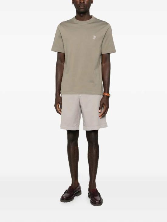 26SS 브루넬로 쿠치넬리 코튼 저지 크루넥 티셔츠 M0B138440 CTK16 NEW KAKI OFF WHITE - BRUNELLO CUCINELLI