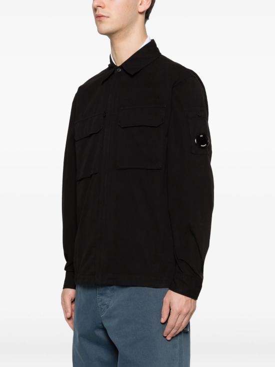 26SS 씨피 컴퍼니 오가닉 개버딘 지퍼 렌즈 오버셔츠 20CMOS156A110143G 999 BLACK - C.P. COMPANY