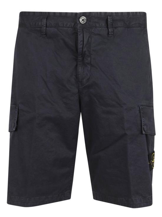 26SS 스톤 아일랜드 오가닉 코튼 스트레치 브로큰 트윌 올드 이펙트 슬림핏 카고 쇼츠 L1S15L100018S0004 V0120 BLUE