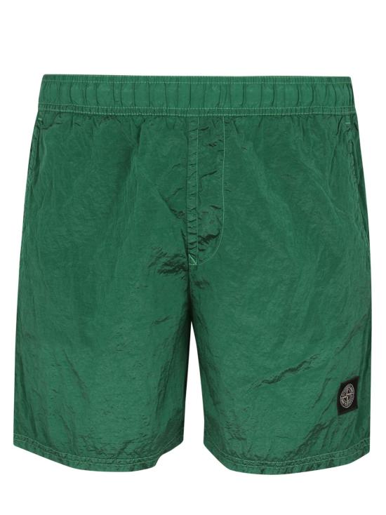 26SS 스톤 아일랜드 포켓 나일론 메탈 에코닐 에코닐 레귤러 핏 미드 렝스 스윔 쇼츠 L1S15B100004S0043 V005H MALACHITE GREEN