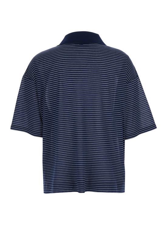 26SS 아미 코튼 스트라이프 아미 드 하트 폴로 잉크 UPL422JE0212A044 Blu - AMI