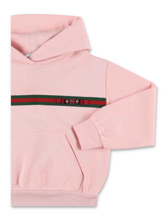  [키즈] 구찌 티셔츠 키즈  후드티 플리스 코 후드티 스무스 핑크 - GUCCI