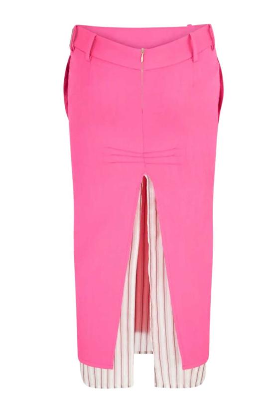  디 아티코 롱 스커트 아티코  네온 핑크 - THE ATTICO