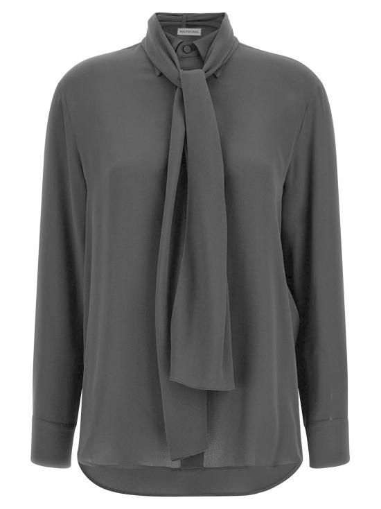  발렌시아가 블라우스 셔츠와 스카프 세트 블랙