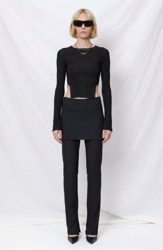  Jovana Markovic 긴팔 티셔츠 조바나 마르코비치 노 하트 탑 블랙 - JOVANA MARKOVIC