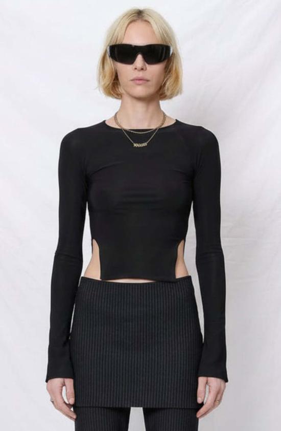  Jovana Markovic 긴팔 티셔츠 조바나 마르코비치 노 하트 탑 블랙