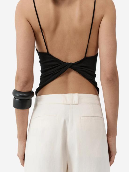  세인트아그니 블라우스 세인트 아그니 트위스트 백 니트 탑 - ST.AGNI