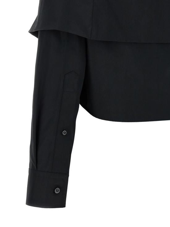  발렌시아가 민소매 티셔츠 오프숄더 크롭 셔츠 블랙 - BALENCIAGA