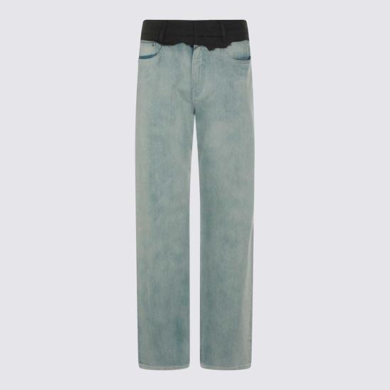  MM6 메종마르지엘라 데님 팬츠 메종 마르지엘라 MM6 라이트 블루 앤 블랙 코튼 진