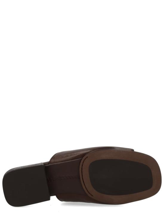  브루넬로 쿠치넬리 뮬/슬리퍼 가죽 , 장식 굽, 브라운 색상 - BRUNELLO CUCINELLI