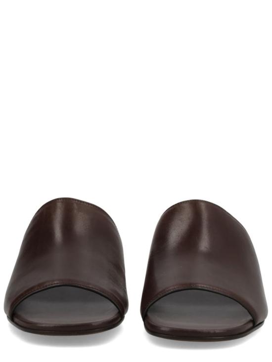 브루넬로 쿠치넬리 뮬/슬리퍼 가죽 , 장식 굽, 브라운 색상 - BRUNELLO CUCINELLI