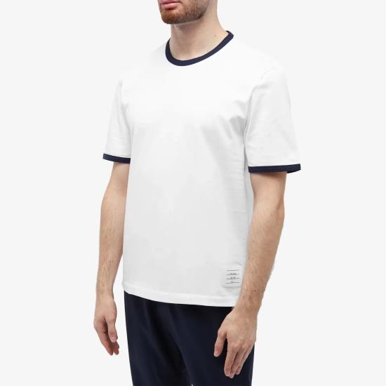 26SS 톰브라운 반팔 티셔츠 MJS083A 00042 100 WHITE DOM - THOM BROWNE