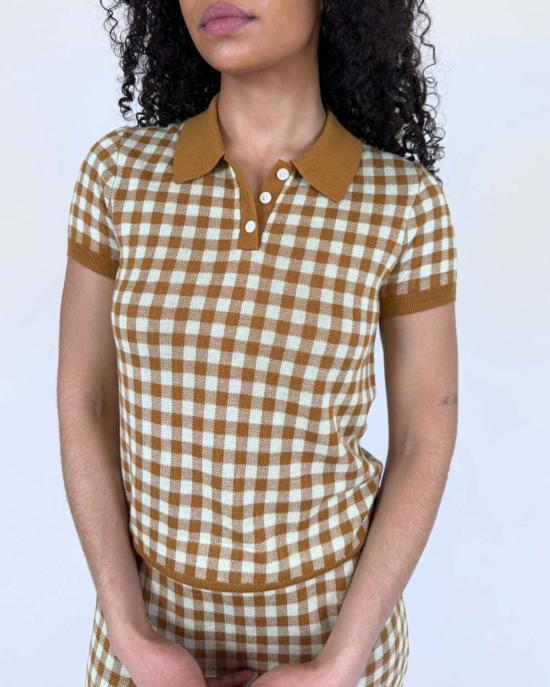  게스트 인 레지던스 폴로 티셔츠 깅엄 슈렁큰 폴로