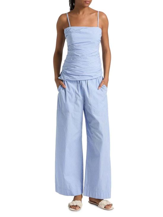  조나단 심카이 팔라초 팬츠 Jonathan Simkhai Arden 풀온 팬츠 페리윙클 스트라이프 - JONATHAN SIMKHAI