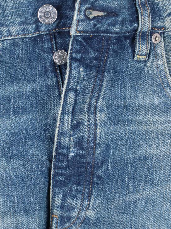  선플라워 데님 해바라기 와이드 레그 크롭 진 - SUNFLOWER