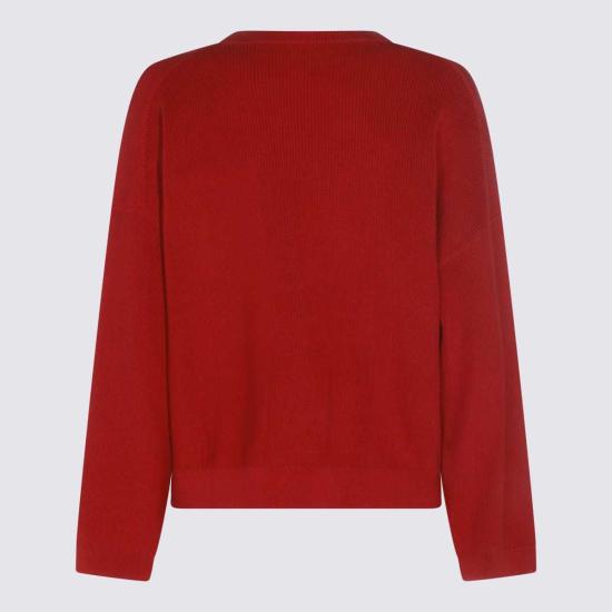  브루넬로 쿠치넬리 스웨터 레드 코튼 니트 - BRUNELLO CUCINELLI
