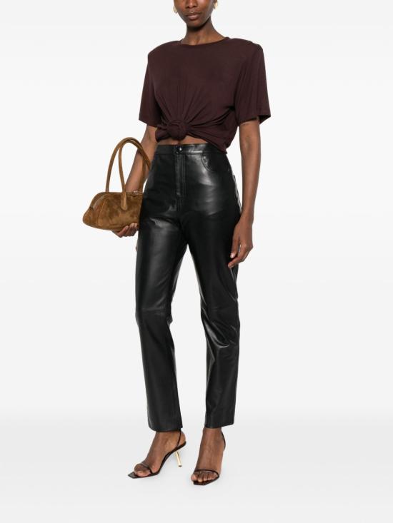 26SS 트윈셋 가죽 팬츠 261TP2011 00006 Black - TWINSET