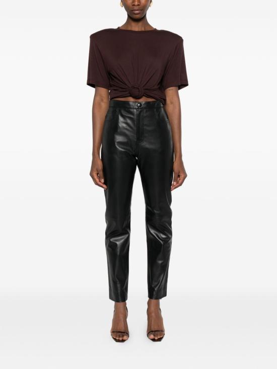 26SS 트윈셋 가죽 팬츠 261TP2011 00006 Black - TWINSET