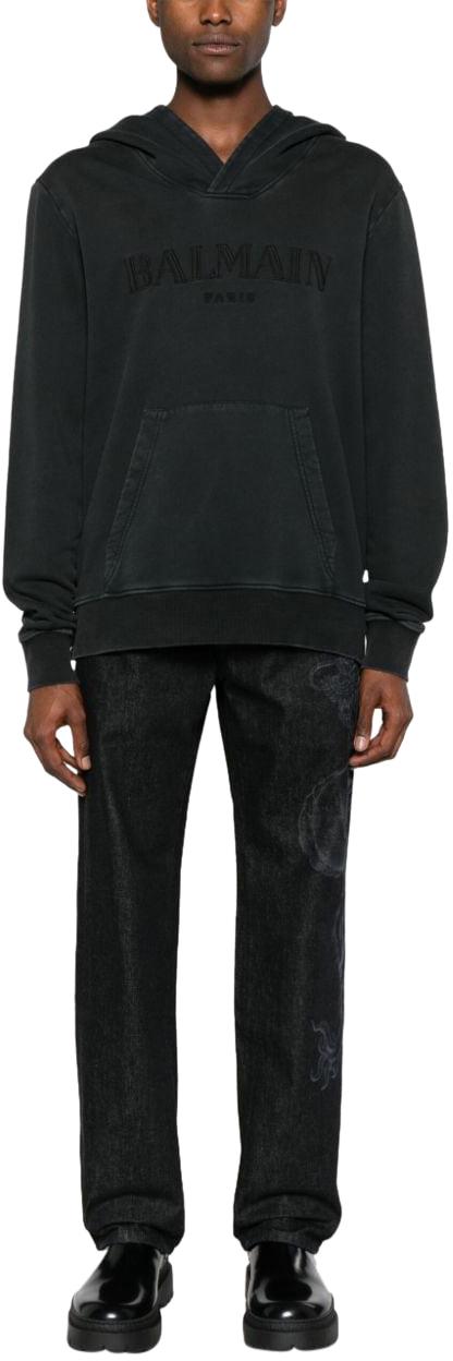  발망 후드 티셔츠 CH0JT216BC72YGD DONKERGREY - BALMAIN