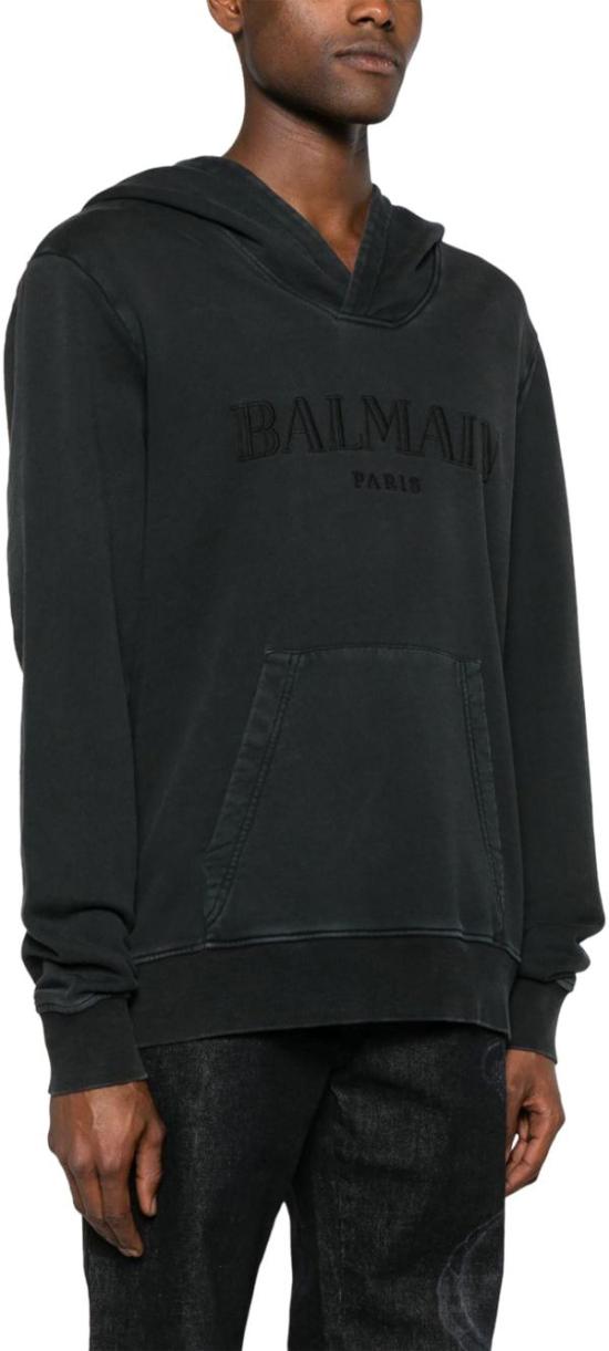  발망 후드 티셔츠 CH0JT216BC72YGD DONKERGREY - BALMAIN