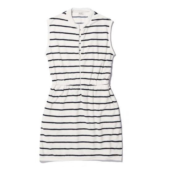  큘 숏 원피스 쿨레 테리 드레스 크림/네이비