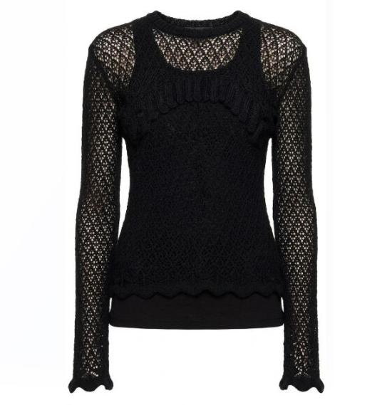 25FW 블루마린 긴팔 티셔츠 A522A730A N0990 Black