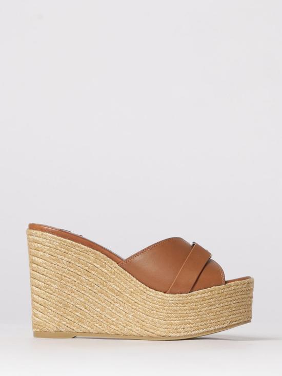 26SS 지미추 뮬/슬리퍼 LEDAWEDGE100FDZ TAN GOLD Brown