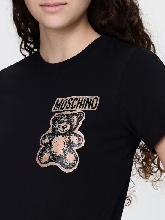 26SS 모스키노 반팔 티셔츠 07140441 1555 Black - MOSCHINO
