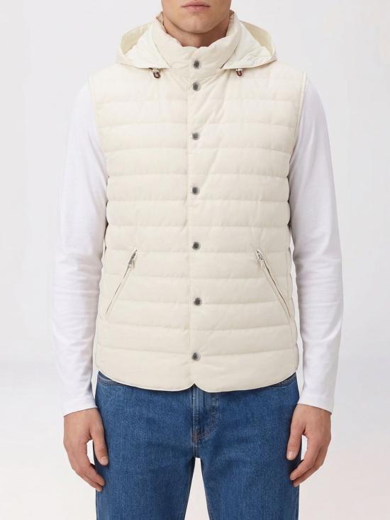 26SS 브루넬로 쿠치넬리 디테쳐블 후드 멤브레인 나일론 다운 베스트 MM4791696 CMM66 White