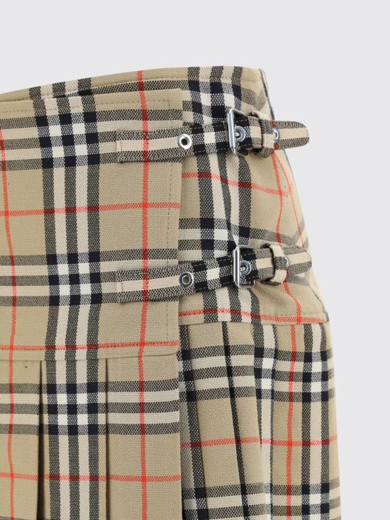 26SS 버버리 플리츠 체크 울 미니 킬트 스커트 8025832 Beige - BURBERRY