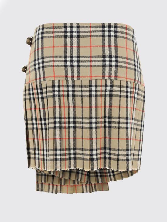 26SS 버버리 플리츠 체크 울 미니 킬트 스커트 8025832 Beige - BURBERRY