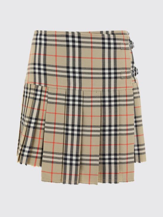 26SS 버버리 플리츠 체크 울 미니 킬트 스커트 8025832 Beige - BURBERRY