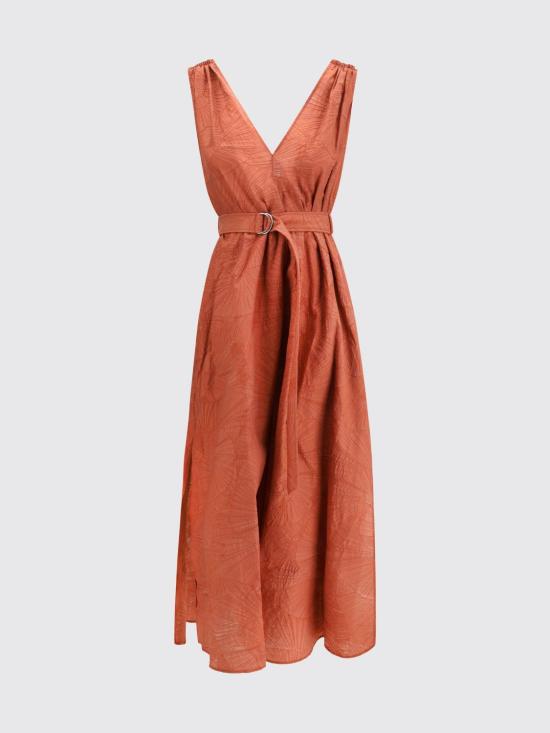 26SS 브루넬로 쿠치넬리 롱 원피스 MQ988A5092 C8604 Orange - BRUNELLO CUCINELLI