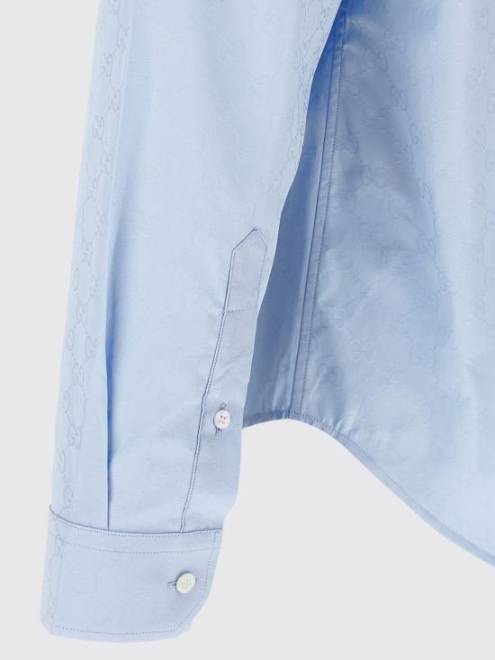 26SS 구찌 GG 코튼 포플린 셔츠 860785ZAUO8 4774 Blue - GUCCI