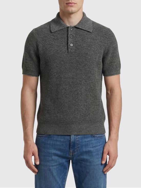 26SS 브루넬로 쿠치넬리 폴로 티셔츠 M2L707715 CRO75 Grey