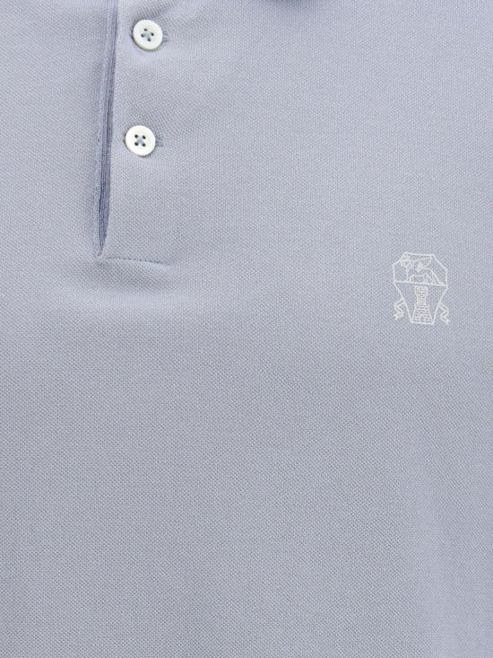 26SS 브루넬로 쿠치넬리 피케 폴로 셔츠 ME8548788 COG70 Gnawed Blue - BRUNELLO CUCINELLI