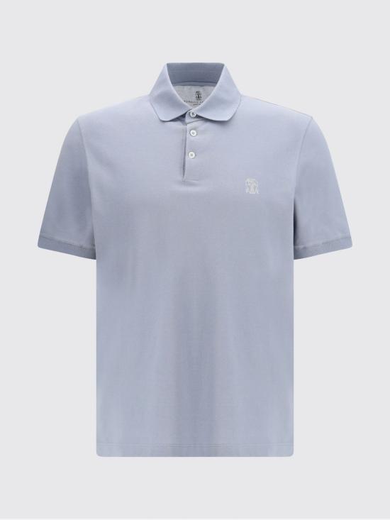 26SS 브루넬로 쿠치넬리 피케 폴로 셔츠 ME8548788 COG70 Gnawed Blue - BRUNELLO CUCINELLI