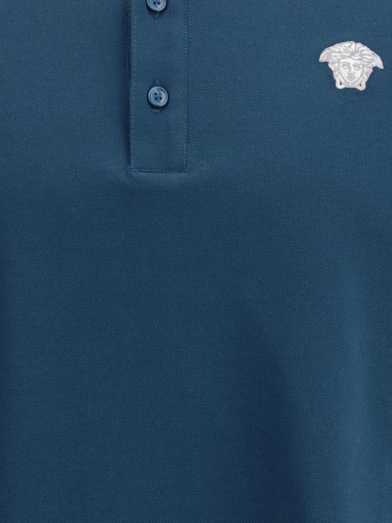 26SS 베르사체 폴로 티셔츠 10139101A09860 1UO60 Petroleum Blue - VERSACE