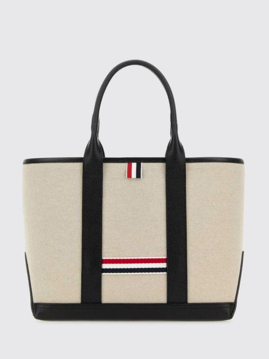 26SS 톰브라운 코튼 캔버스 레더 스몰 툴 토트백 MAG390AF0492 001 Black