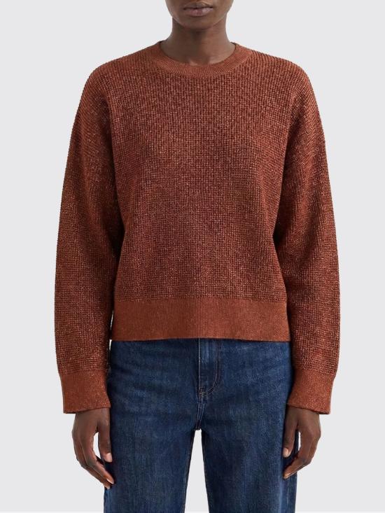 26SS 브루넬로 쿠치넬리 스파클링 텍스처 니트 MST263300 CAW84 Brick Red