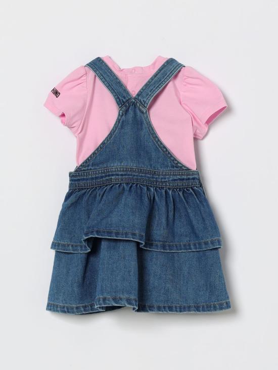 26SS [키즈] 모스키노 오버롤 MDG01QL0E34 40646 Blue - MOSCHINO