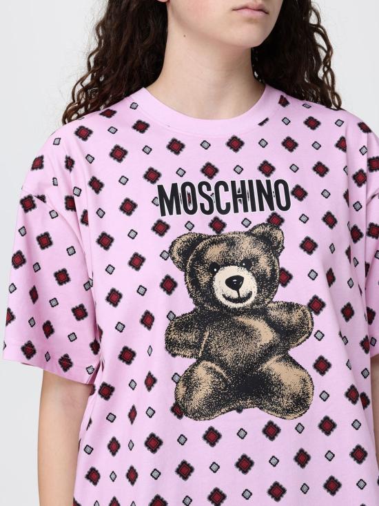 26SS 모스키노 반팔 티셔츠 07150541 2222 Pink - MOSCHINO