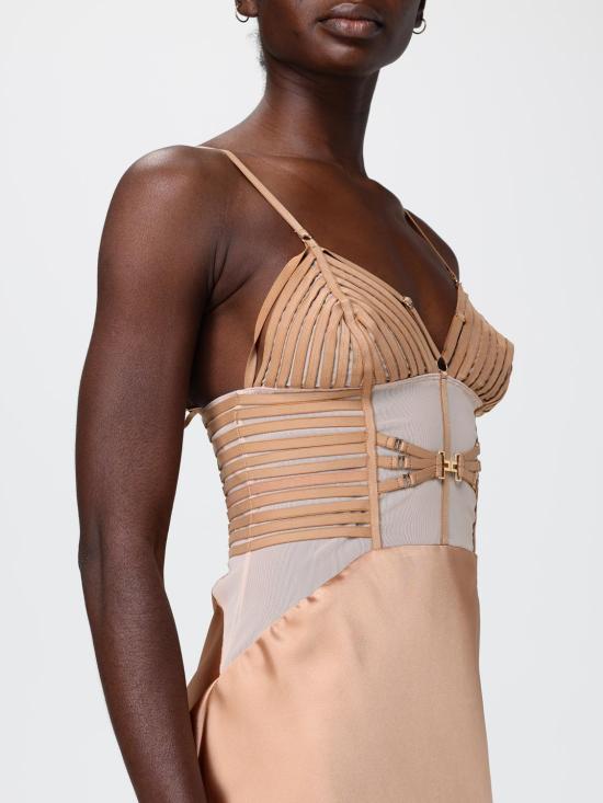 26SS 엘리자베타프랜치 롱 원피스 ABR5362E2 EV8 Gold - ELISABETTA FRANCHI