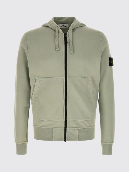 26SS 스톤 아일랜드 오가닉 코튼 플리스 레귤러 핏 후드 집업 6100061S0051 V0055 Green - STONE ISLAND