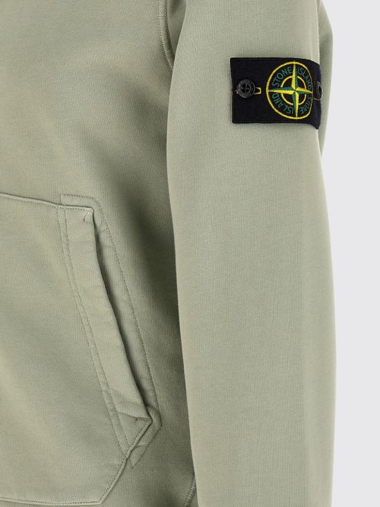26SS 스톤 아일랜드 오가닉 코튼 플리스 레귤러 핏 후드 집업 6100061S0051 V0055 Green - STONE ISLAND