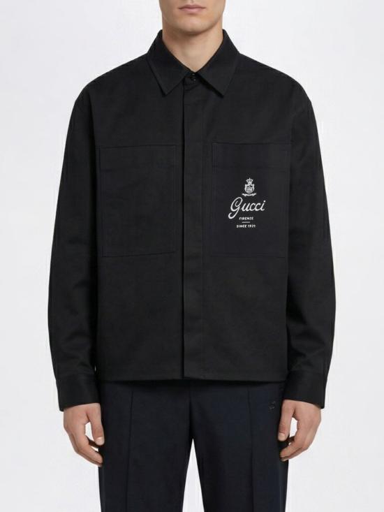 26SS 구찌 프린트 코튼 트윌 셔츠 851711ZAQH5 4440 Ink